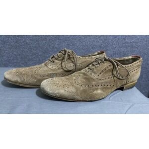 Paul Smith Brogue Shoes Men Sand Size 7 Lace Up Oxford Detail Formal‎ Suede